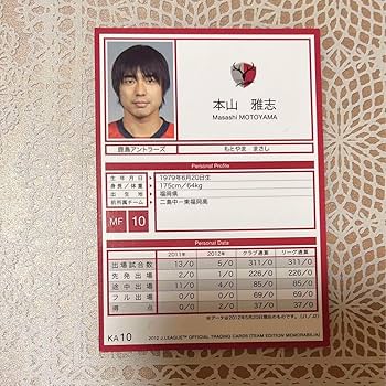 Amazon.co.jp: 本山雅志 直筆サイン カード 鹿島アントラーズ : おもちゃ